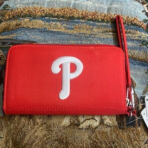 Little Earth NWT Philadelphia Phillies Touch Screen zip around wallet wristlet